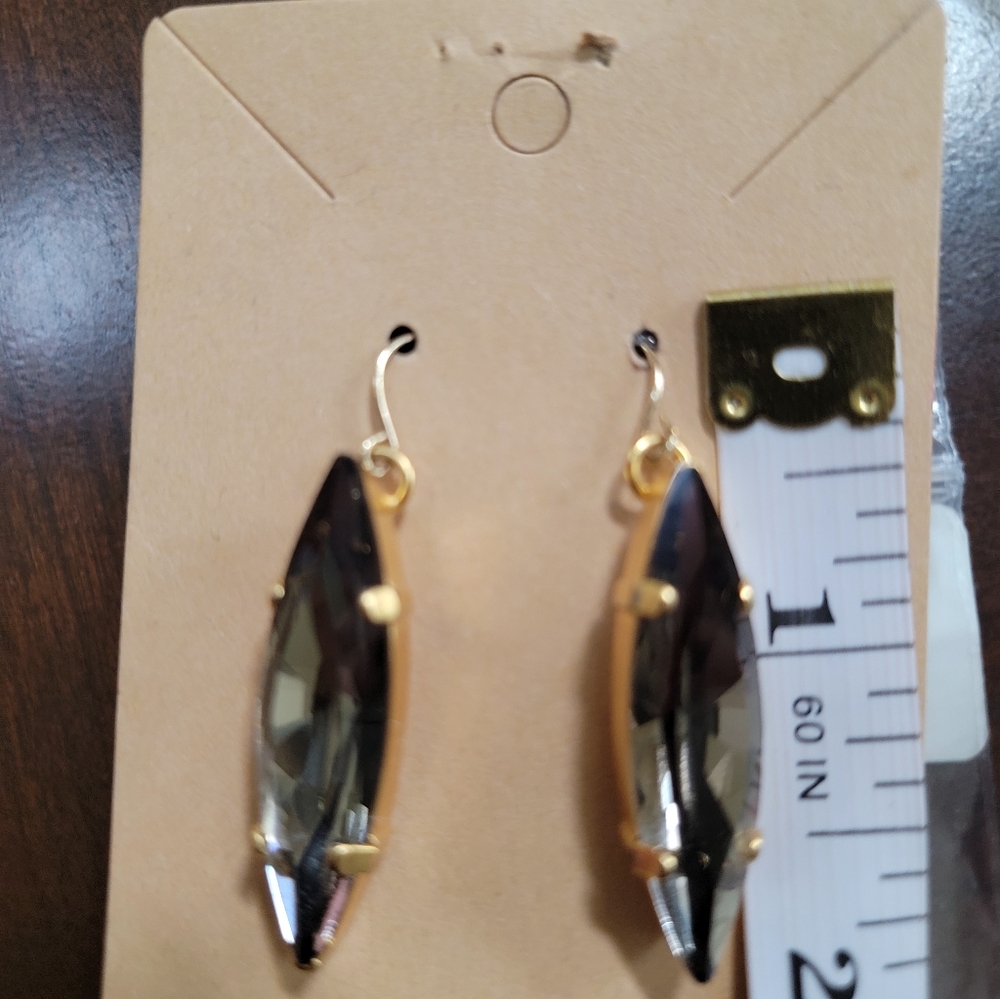 ART DECO STYLE BLACK DIAMOND CRYSTAL EARRINGS (Swarovski Crystal)